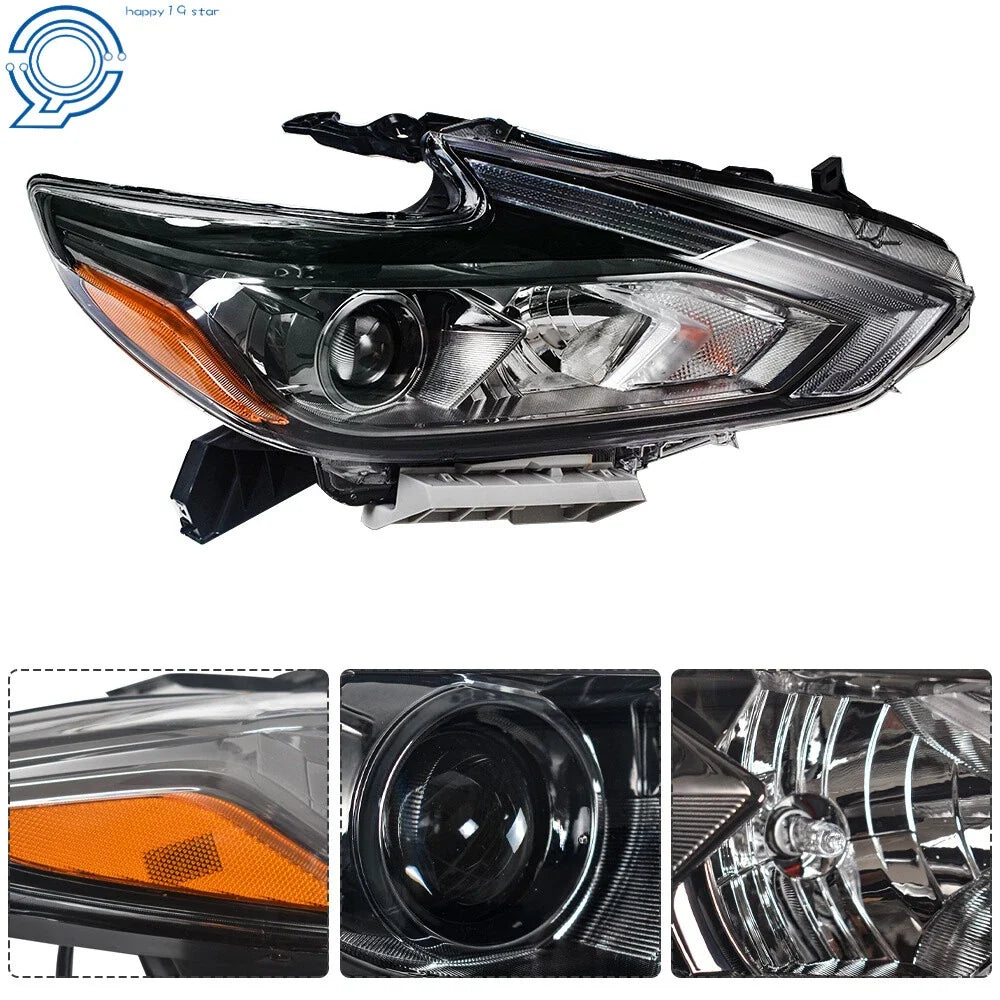 Headlight for Nissan Altima (2016–2018) Black Halogen RH/Passenger Side