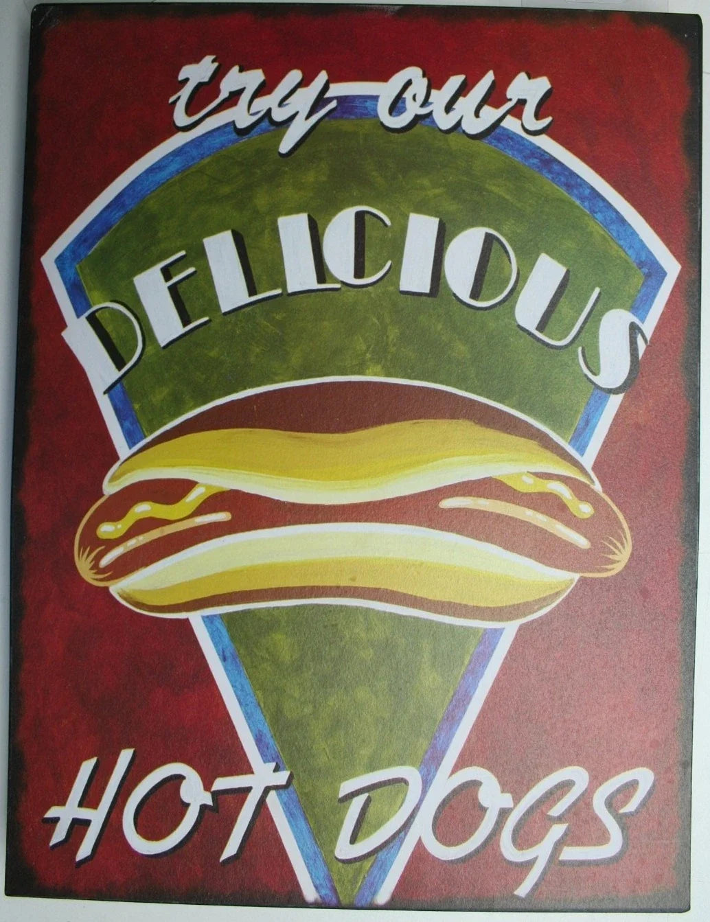Metal Sign for Home Kitchen Decor - Hot Dogs in Iron Tin
