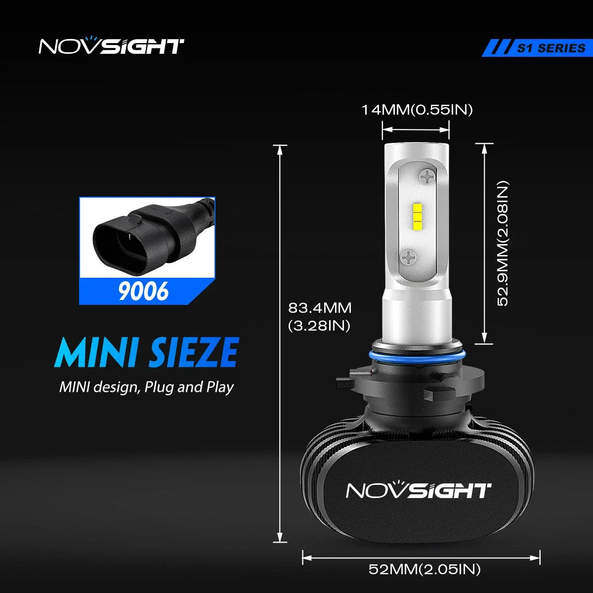 9006 HB4 Low Beam LED Headlight Bulbs Kit (8000LM)