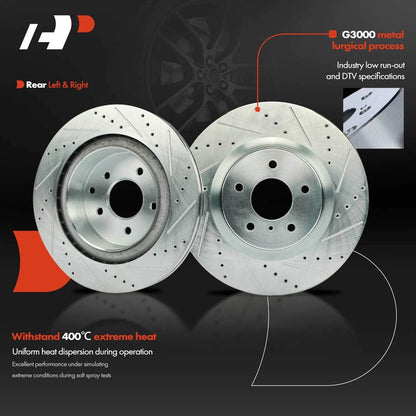 Drilled Brake Rotors Set of 4 for Nissan 350Z (2003–2008)