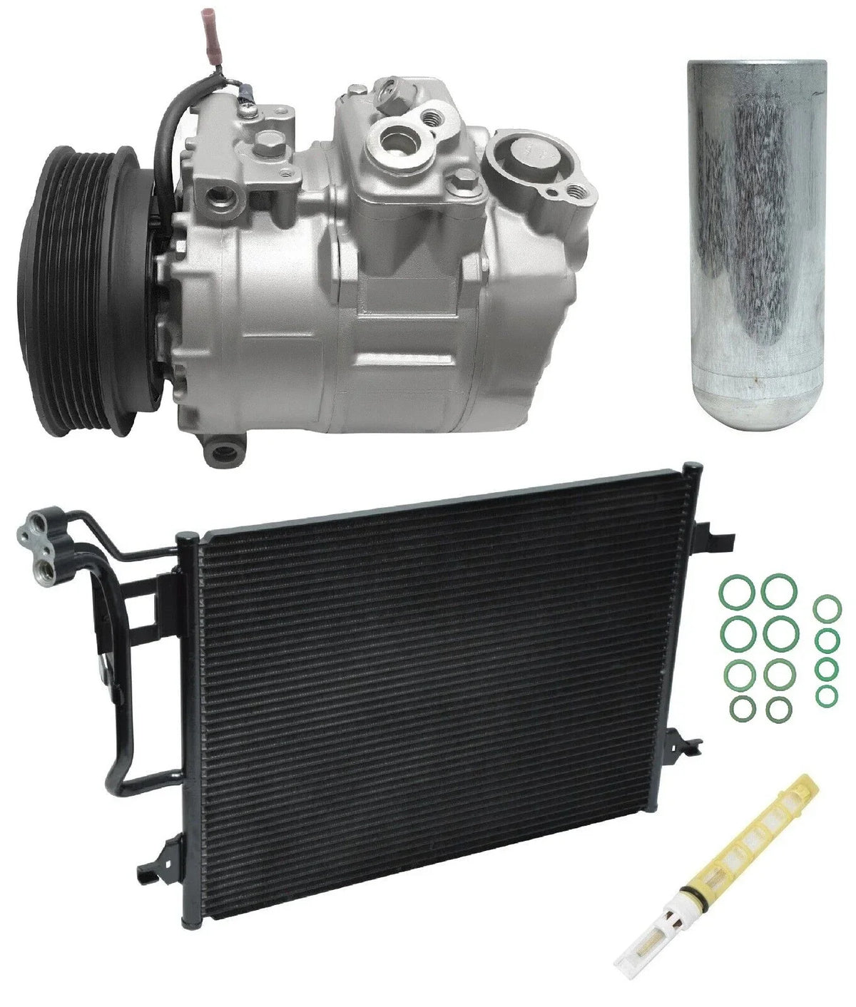 A C Compressor Kit w Condenser Replacement for Volkswagen Passat 2002–2005