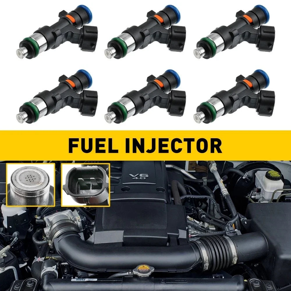 16600-EA00A Fuel Injectors Set of 6 for Nissan Frontier 2.5L L4 (05-19)