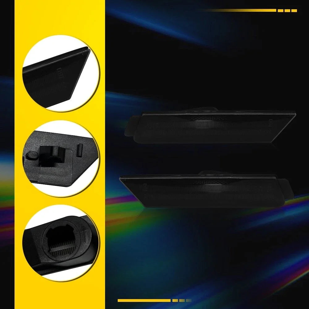 Front Side Marker Signal Lights Reflectors Smoke Lens for Chevy Camaro (2010–2015)