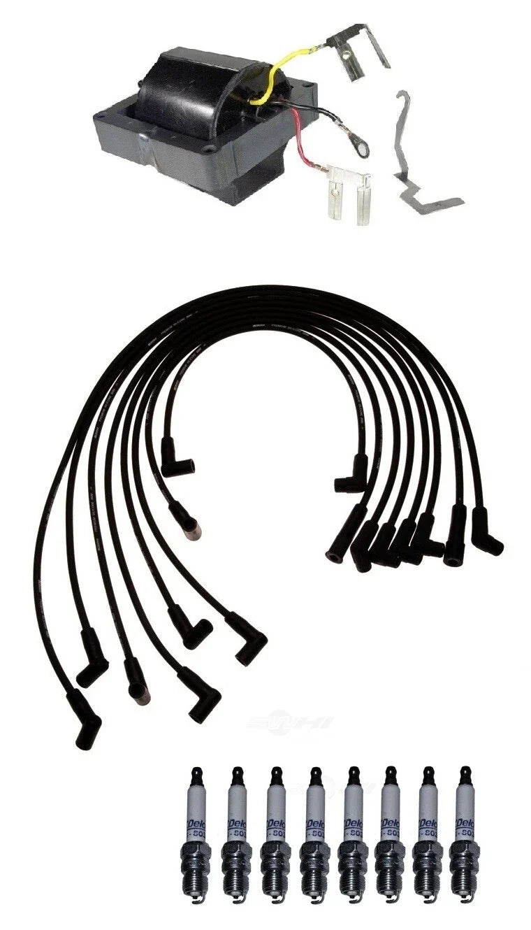 Ignition Wires & Spark Plugs Kit for Chevy Camaro, Monte Carlo V8 (1 Coil)