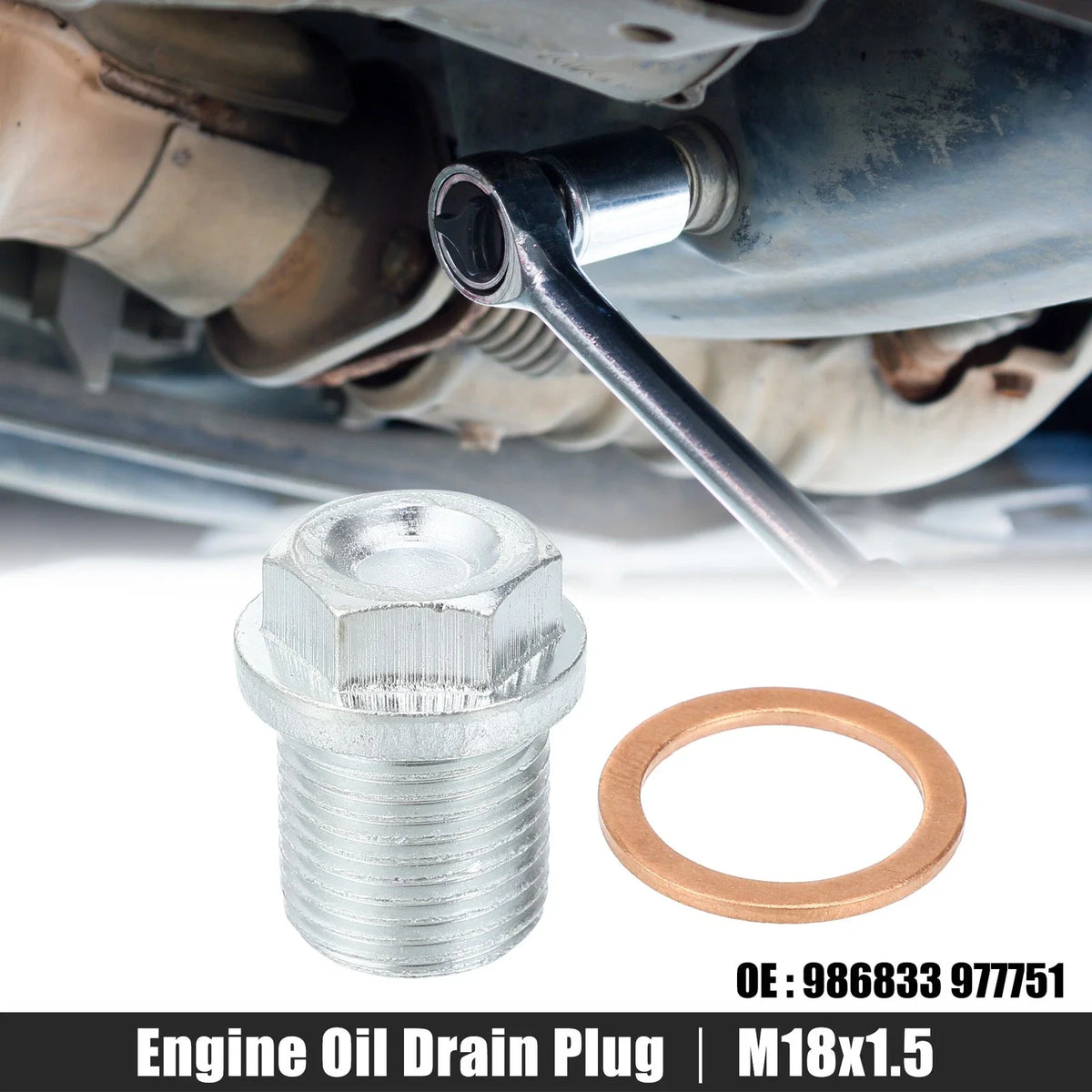 M18x1.5 Engine Oil Drain Plug Screw with Seal Ring for Volvo XC60 (2018–2023)