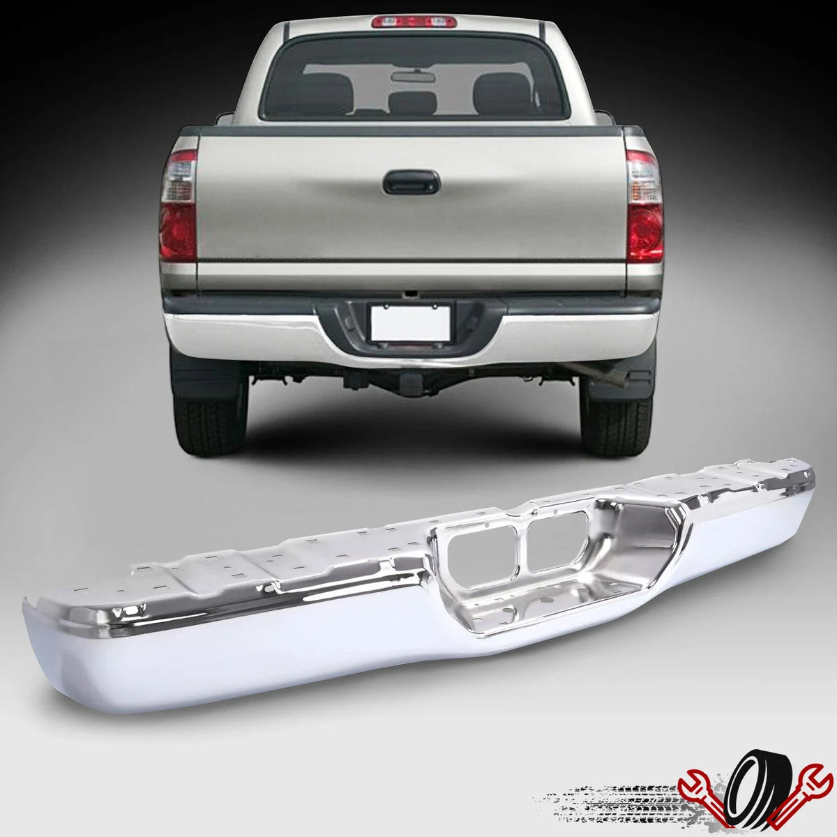 Steel Chrome Rear Step Bumper for Toyota Tundra (2000–2006)