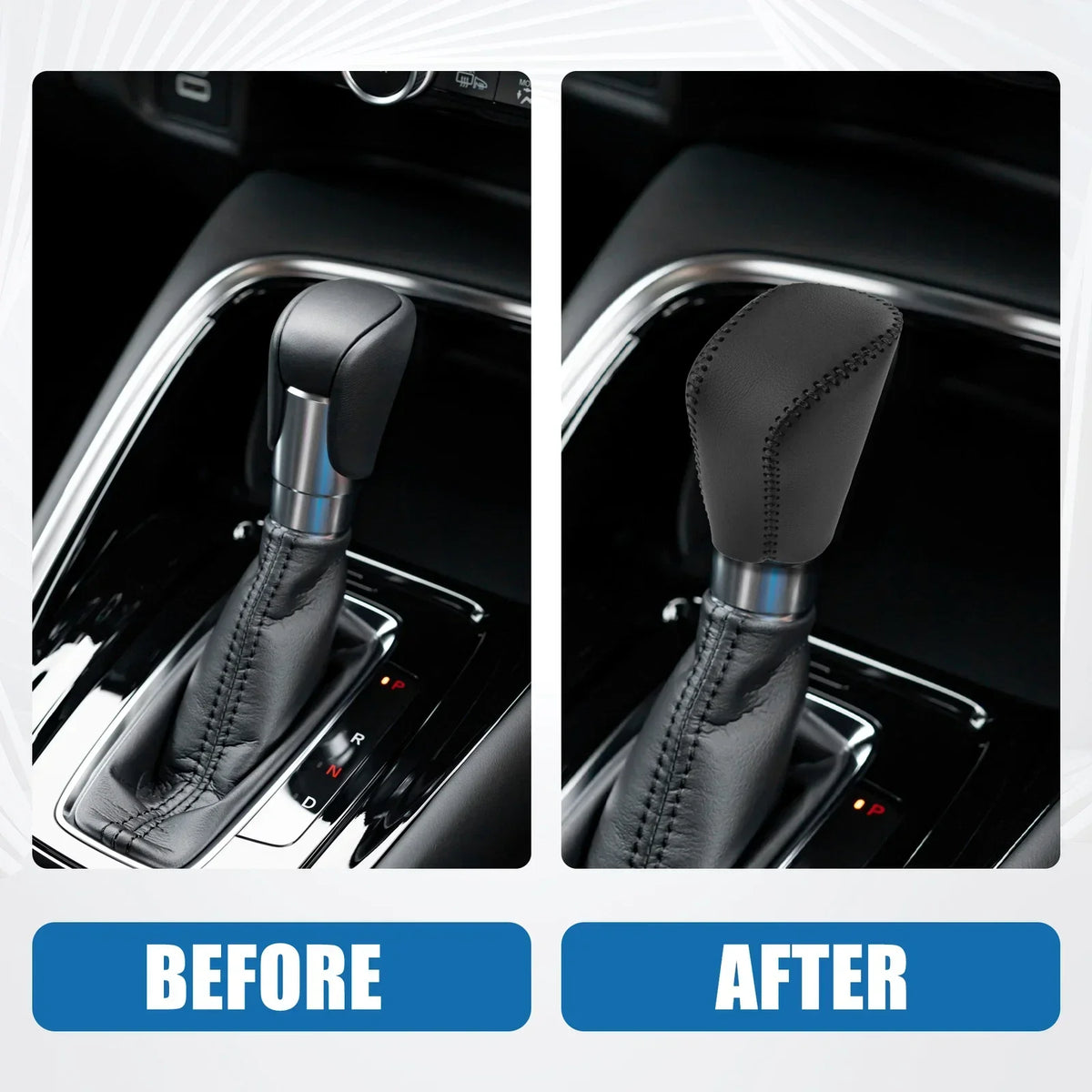 Gear Shifting Knob Cover Trim - Black Faux Leather for Lexus GS 300 2018-2019