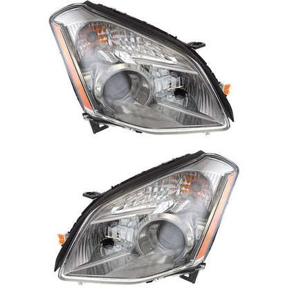 Headlight Assembly Set of 2 for Nissan Maxima (2007–2008) Composite with Bulb