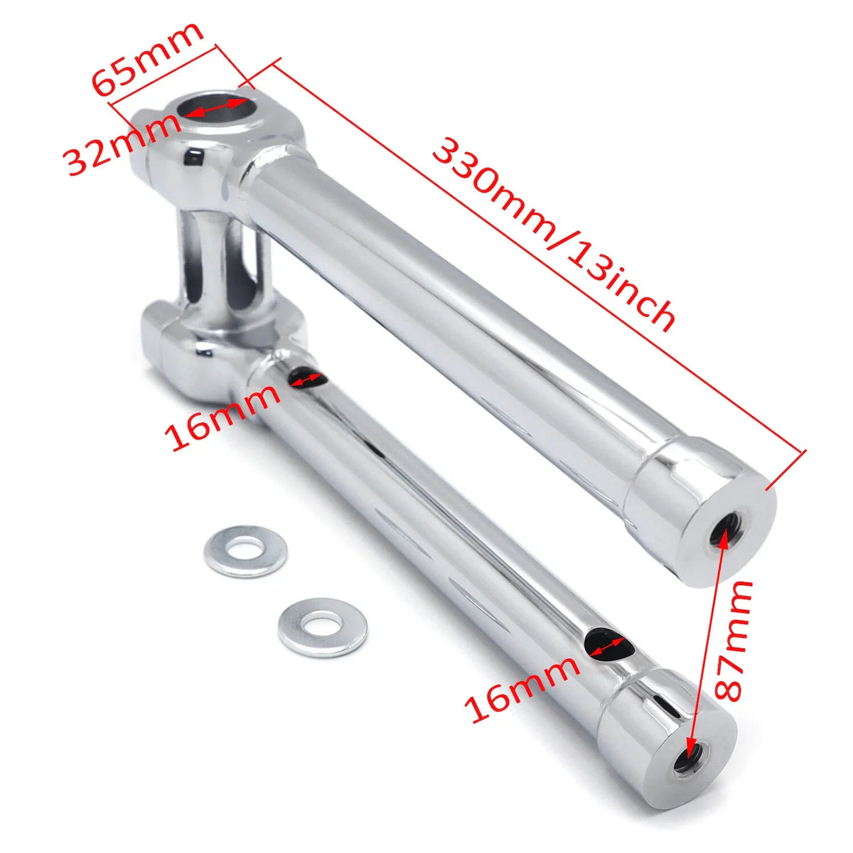 CNC Chrome 12" Riser Handlebar Top Clamp for Harley Touring Road Glide