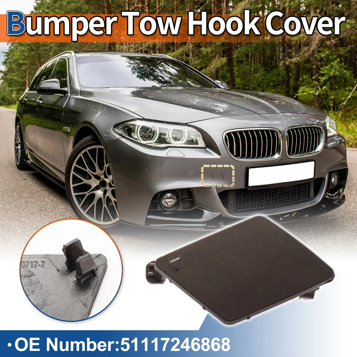 Front Right Tow Hook Cover for BMW (No. 51117246868) (Sparkling Brown)