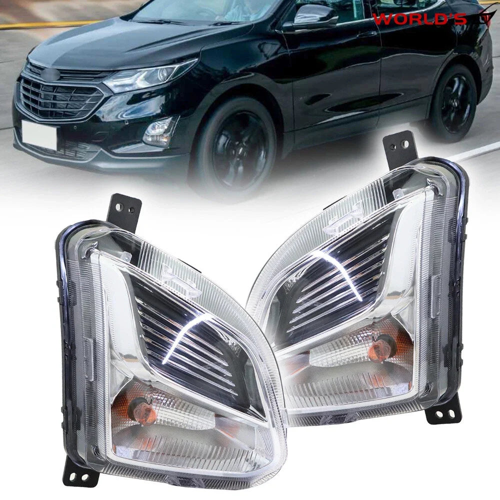 Pair Front Bumper Fog Lights for Chevy Equinox (2018–2020) Clear Halogen