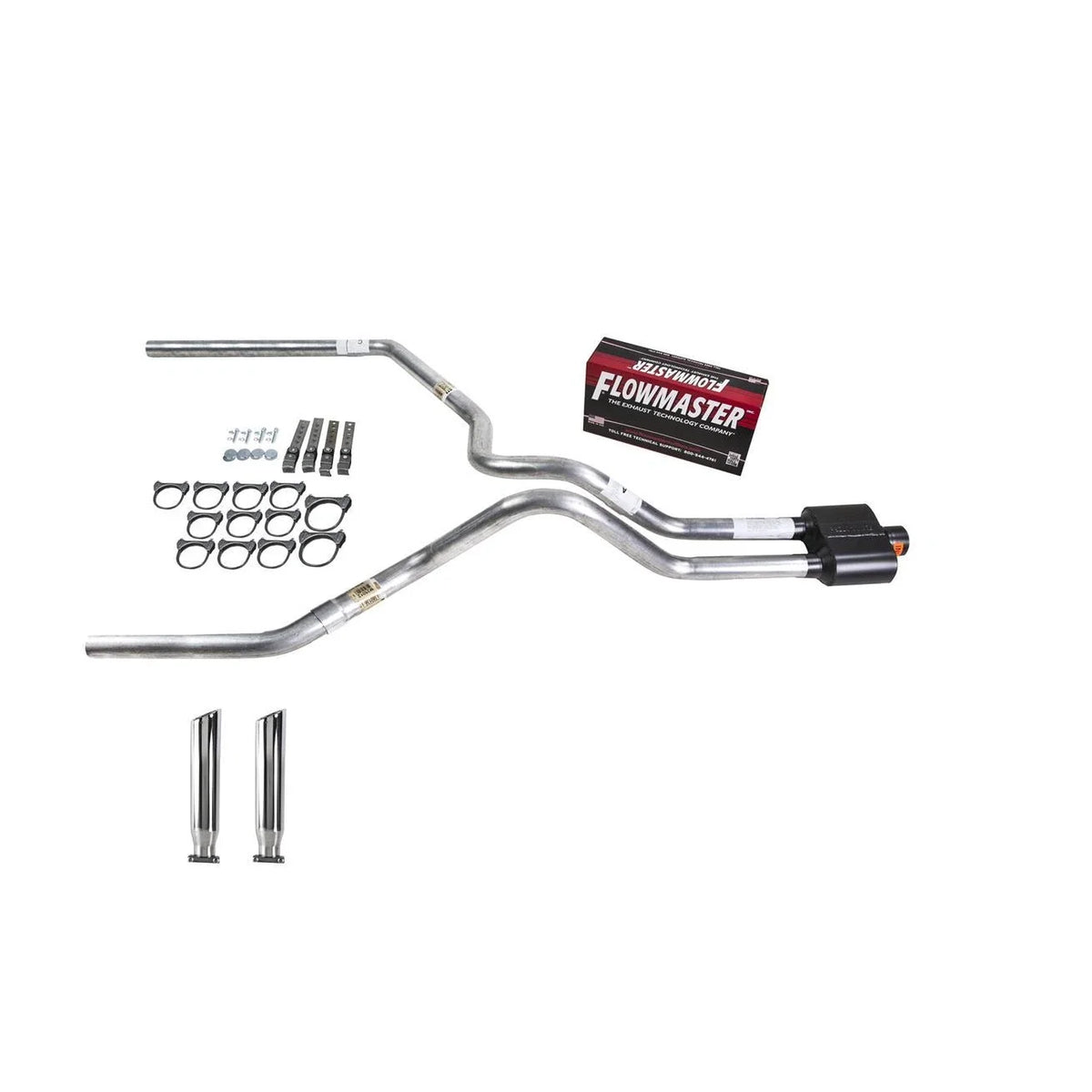 Dual Exhaust Pipe for Silverado 1500 2007–2013 (2.5" Flowmaster Super 10)