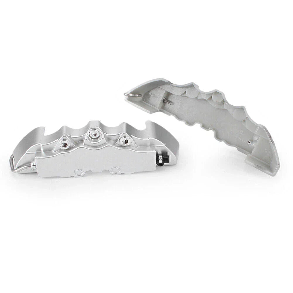 Silver 3D Brake Caliper Covers for Front & Rear Disc - Universal Fit