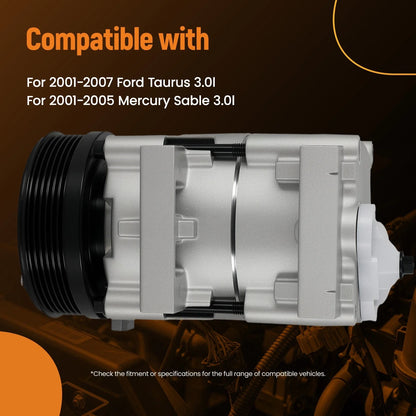 A/C Compressor for Mercury Sable 2001-2005 & Ford Taurus 2001-2007