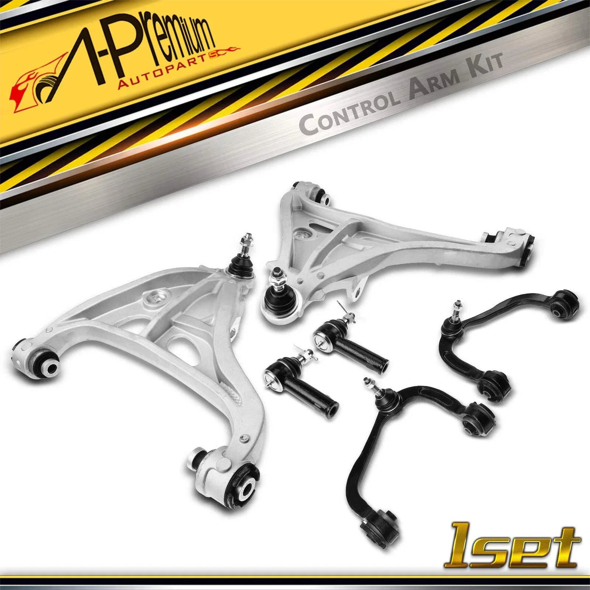 6X Front Control Arm with Ball Joint Tie Rod End for Ford F-150