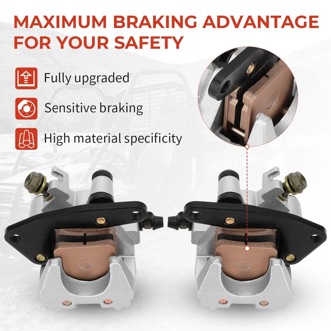 Front Brake Caliper Set for Honda Sportrax 250 300 400 (2001–2008)