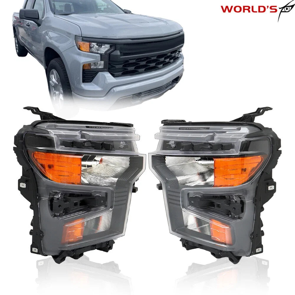 Set of 2 Halogen Headlights for Chevy Silverado 1500 (2022–2024)