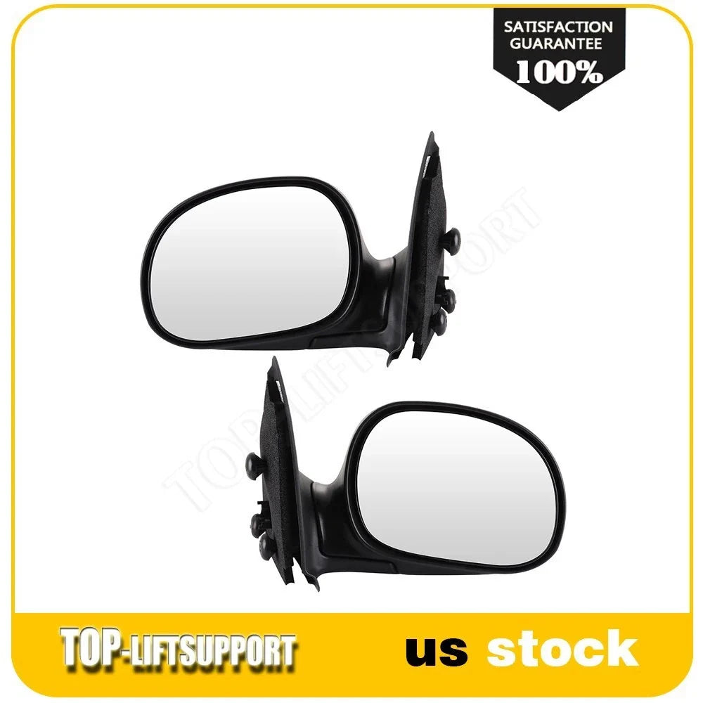 Power Black Manually Folding Side Mirrors for Ford F-150 (1997–2004)
