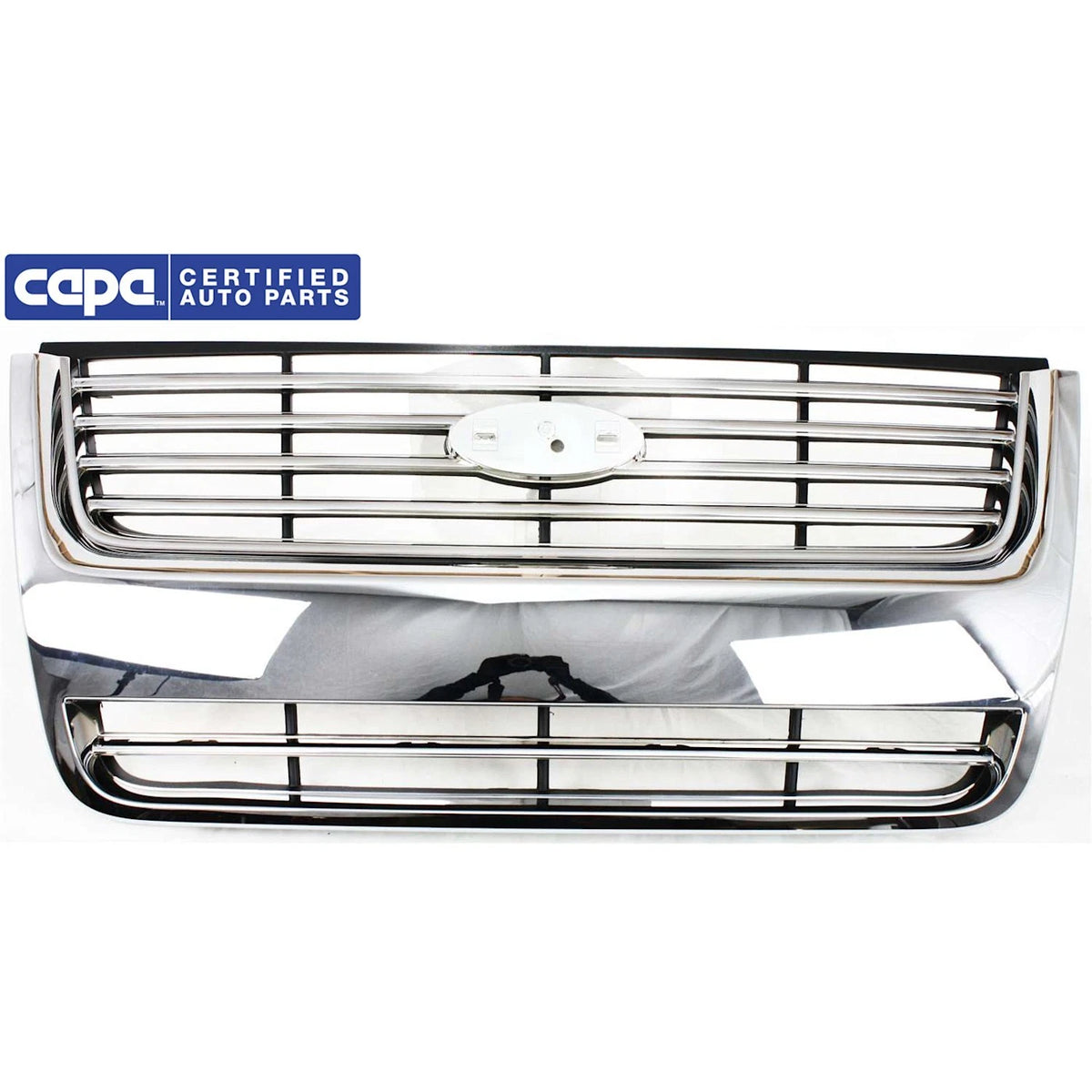 Grille for Ford Explorer (2006–2010) Chrome Shell w/ Black Insert CAPA