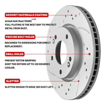 Front Brake Pads with Disc Rotors for Ford Expedition 2002-2006