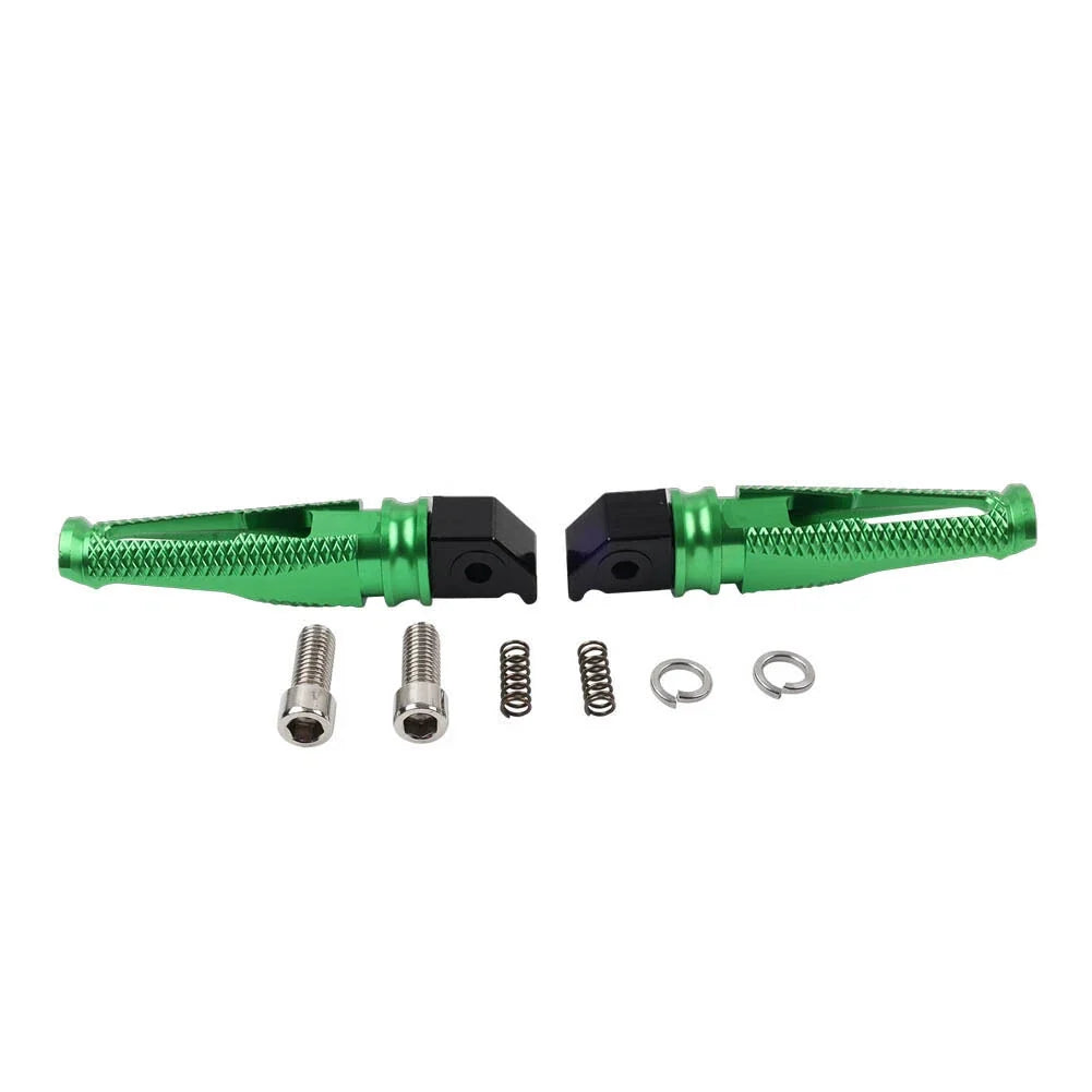 2X Green Passenger Rear Footpegs for Honda CBR600RR (2003–2019), CBR1000RR (2004–2019), CBR600 F4/F4i (1999–2006)
