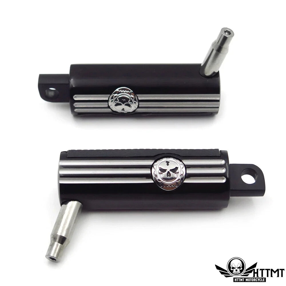 Footpeg Mount Kit 3" with Black Gear Skull for 1.25" Crash Bar