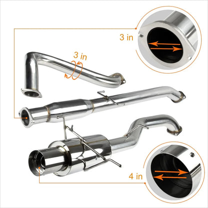 4" Tip Catback Exhaust Muffler for Nissan Sentra B16 SE-R/Spec V 2007-2012