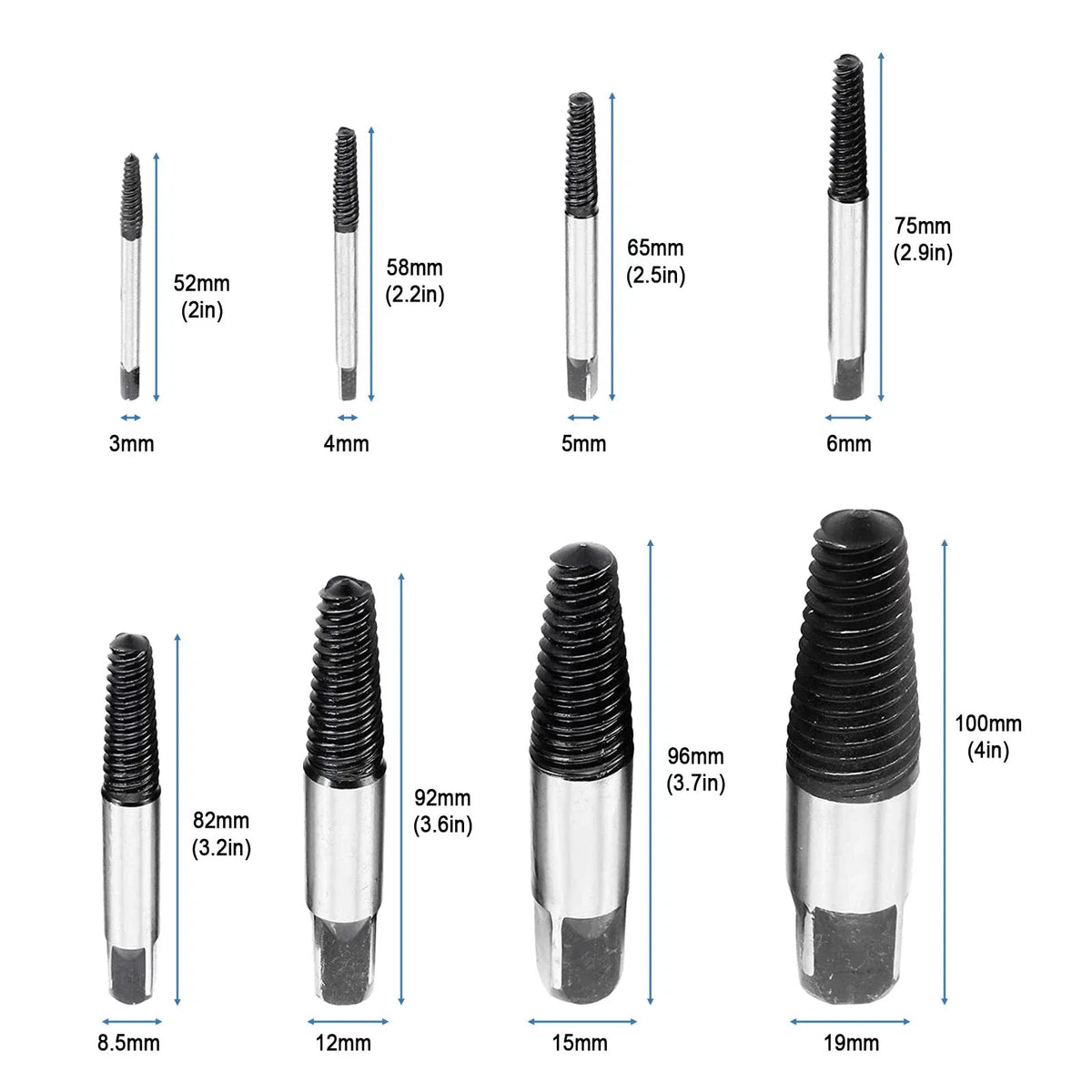 Water Pipe Remover Screw Extractor Set - 8 Pcs