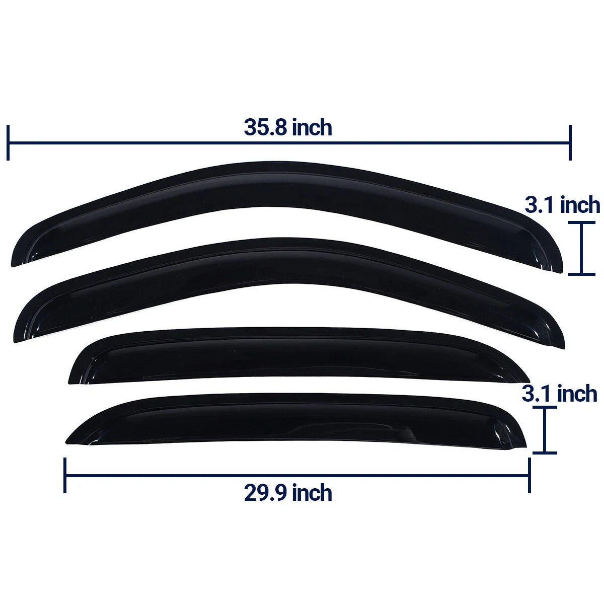 Set of 4 Window Visors for Chevy Silverado 1500 Crew Cab (2007–2014)