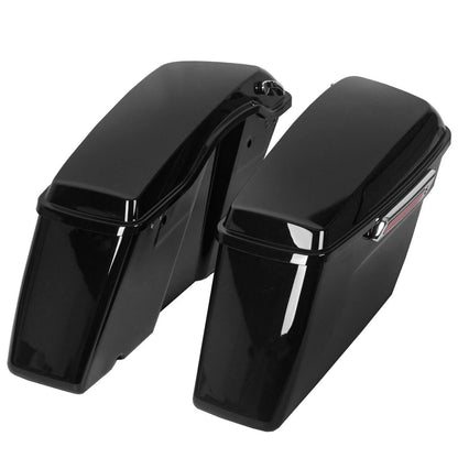 Saddle Bags for Harley Softail Fatboy with Chrome Brackets