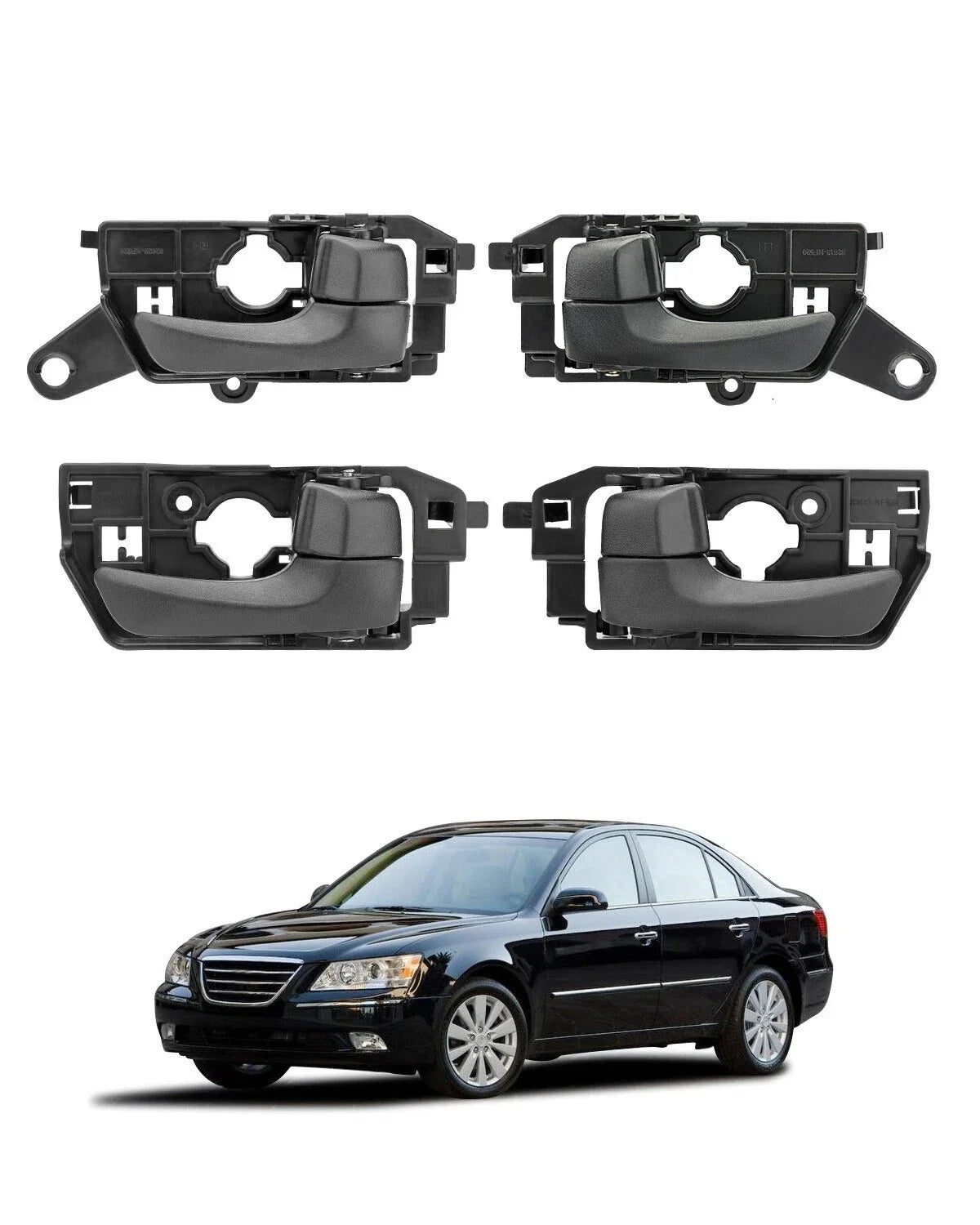 Interior Door Handle Set - 4 Pcs for Hyundai Sonata 2008-2010