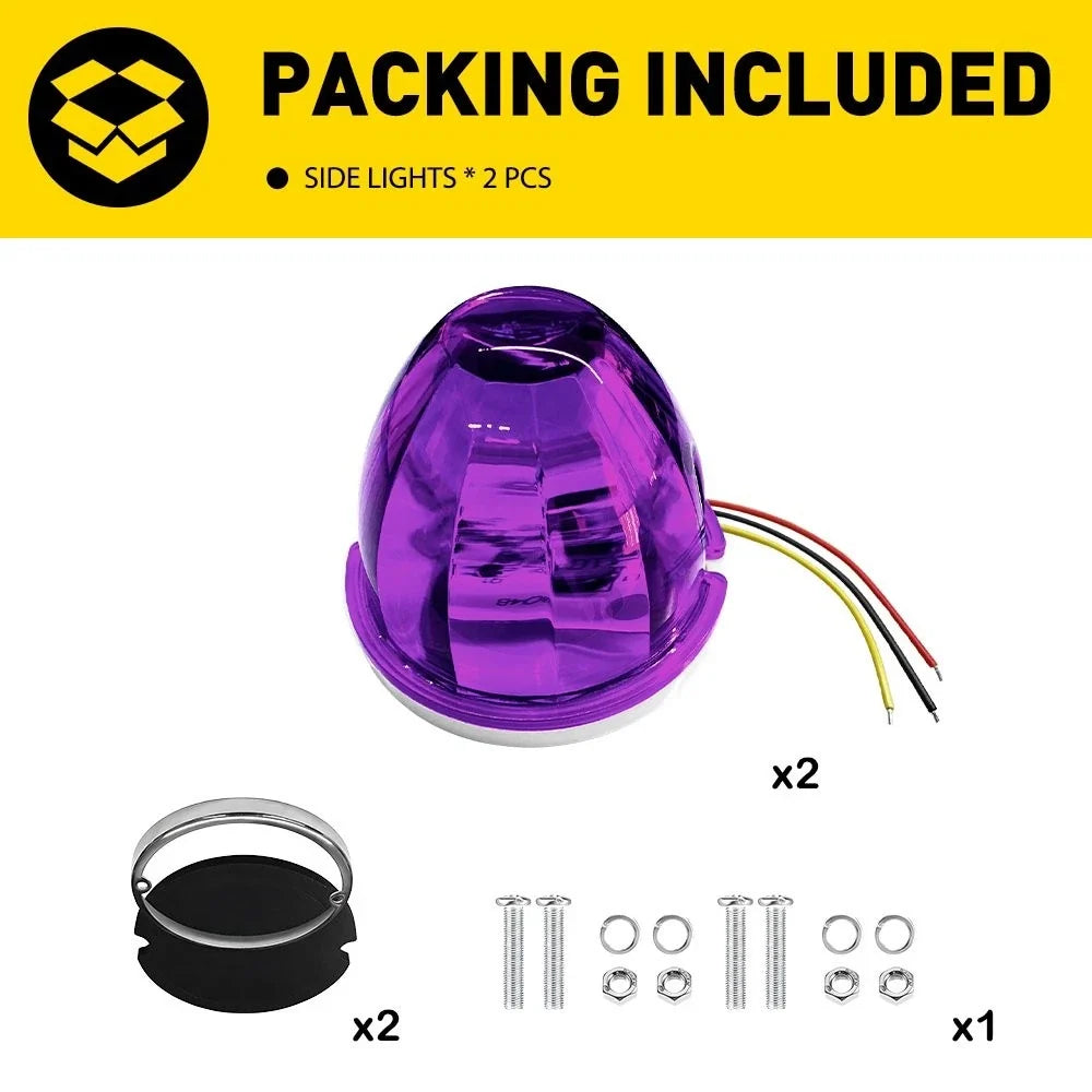 10-Pack of Purple LED Strobe Side Marker Lights for Cab Roof