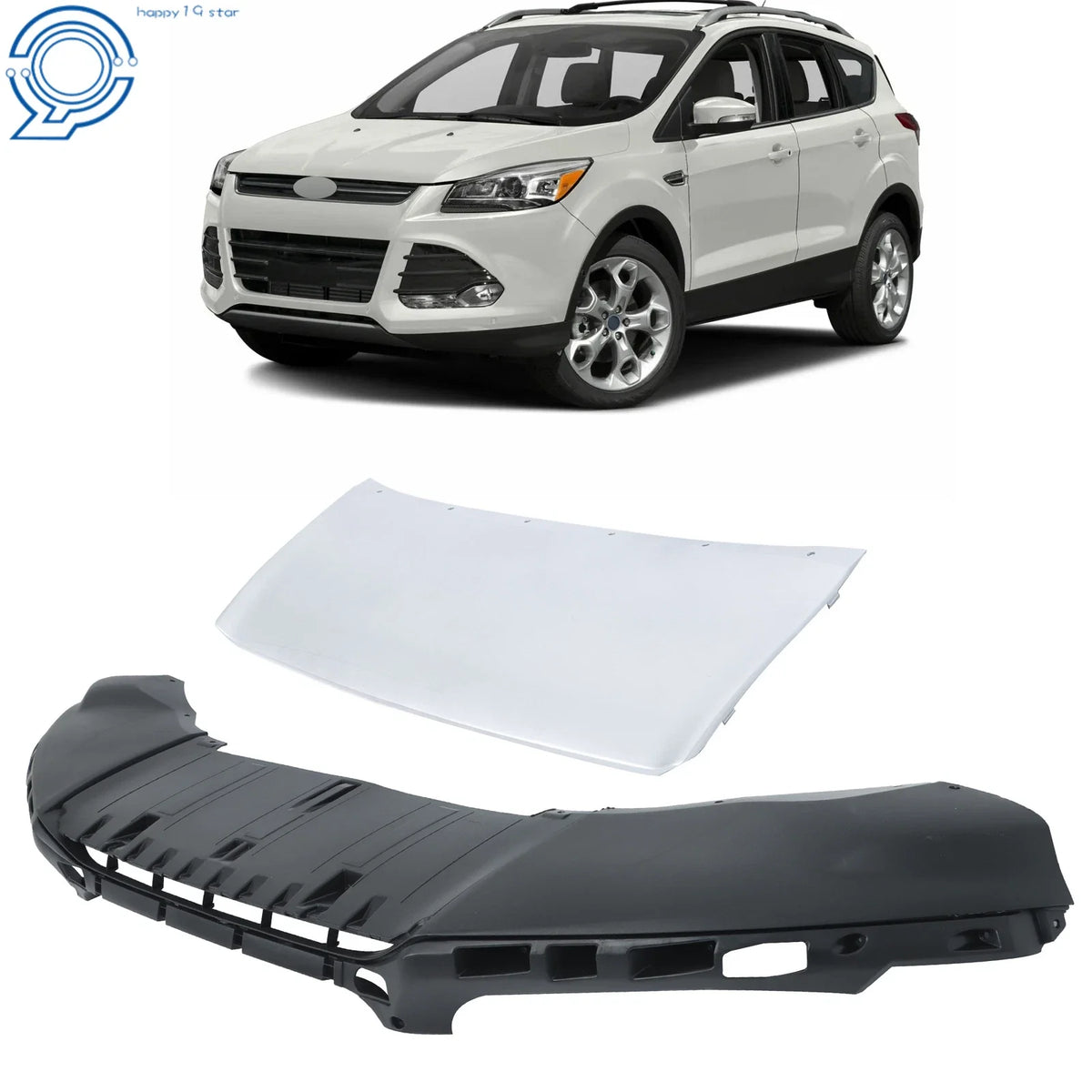 Front Bumper Lower Valance for Ford Escape (2013–2016) Black Painted