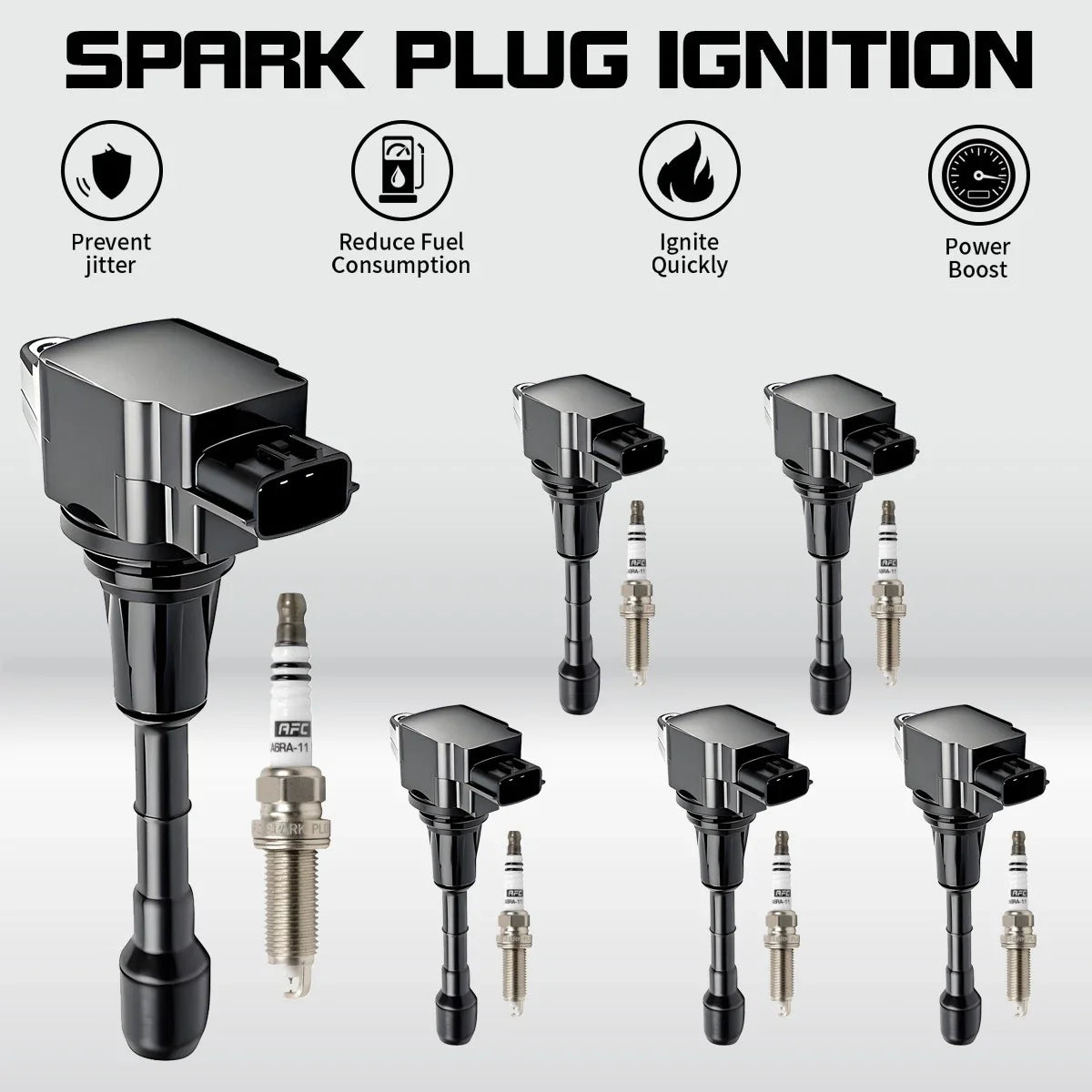 6 Ignition Coils and Spark Plugs for Nissan Murano V6 3.5L (2009-2019)