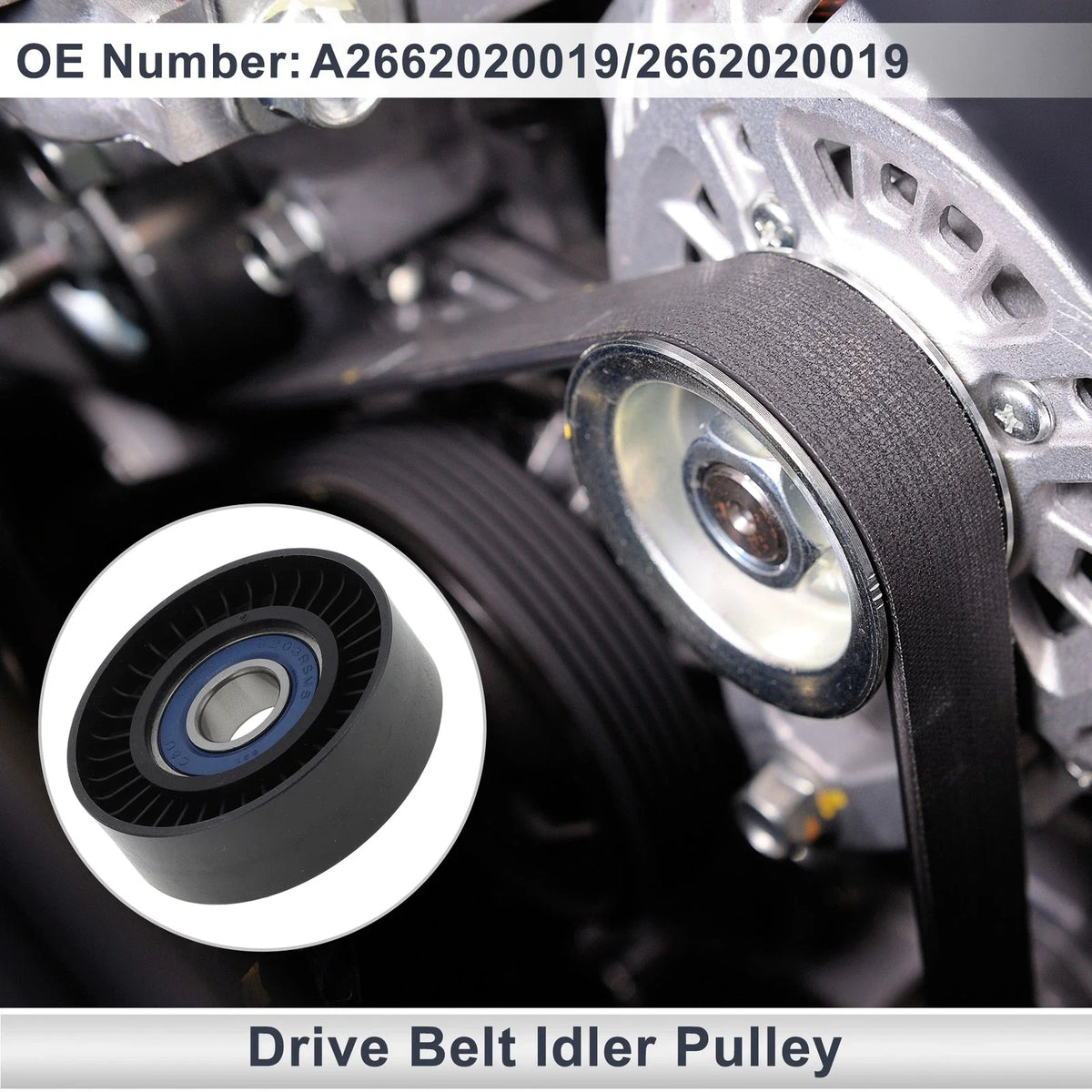 Drive Belt Idler Pulley for Mercedes-Benz A-Class (1997–2014) No.A2662020019