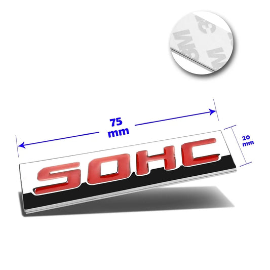 Polished Metal 3D SOHC Decal Emblem for Honda Civic (1988–2005)