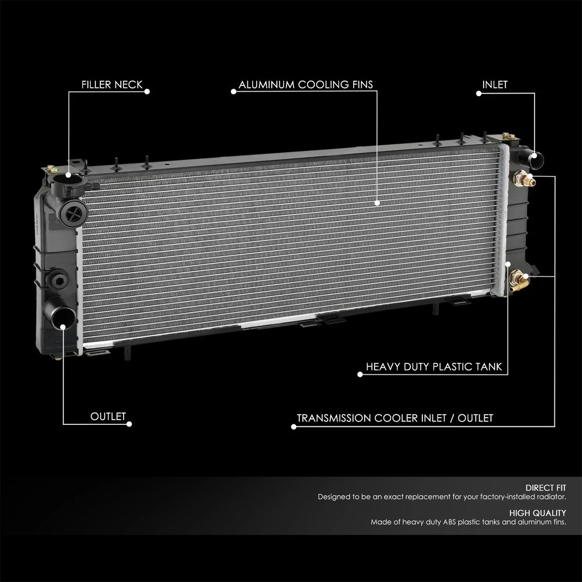 Aluminum Core Radiator for Jeep Cherokee (1990–2001) DPI2340
