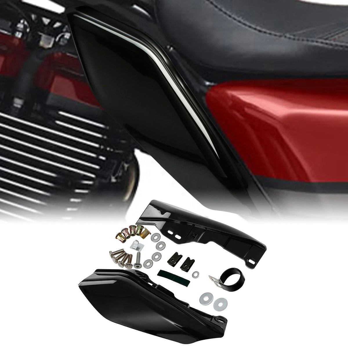 Black Mid Frame Air Deflectors for Harley Electra Glide 2017–2023