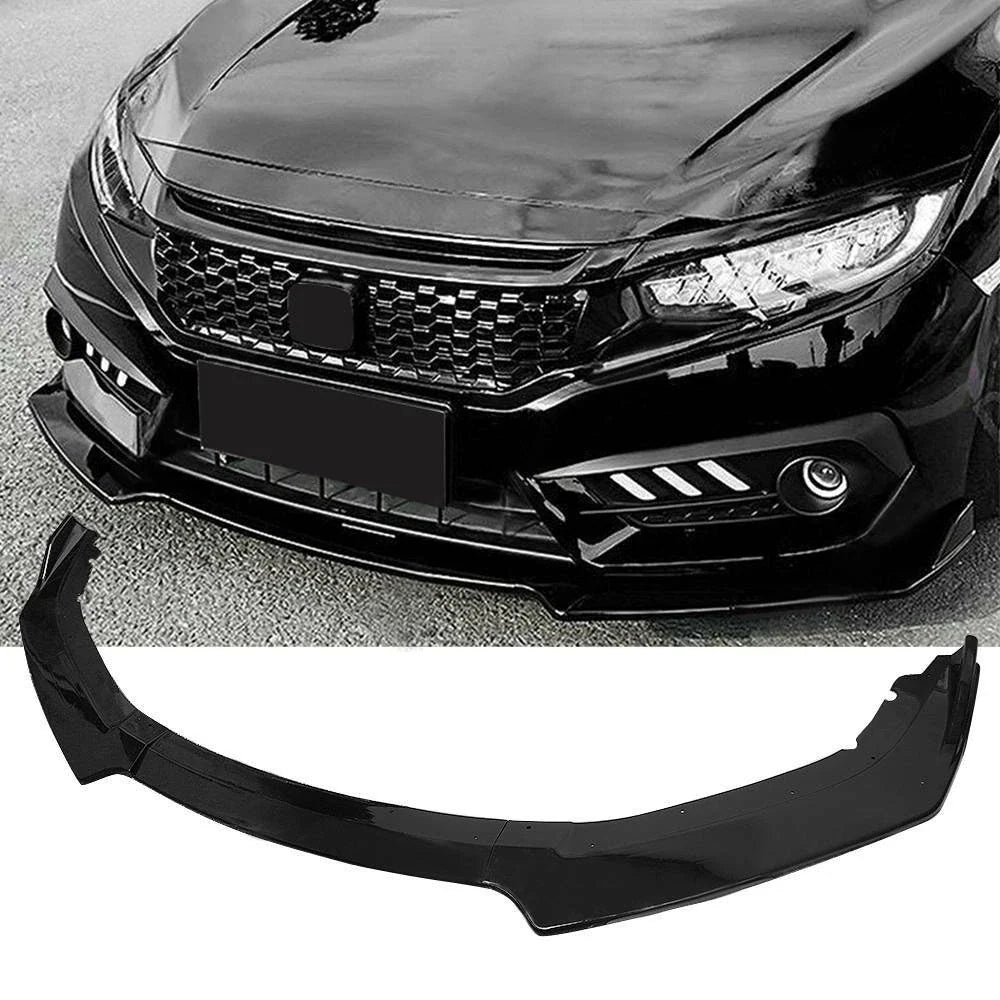 3-Piece Front Bumper Body Kit Spoiler Lip for Honda Civic (2016–2020)