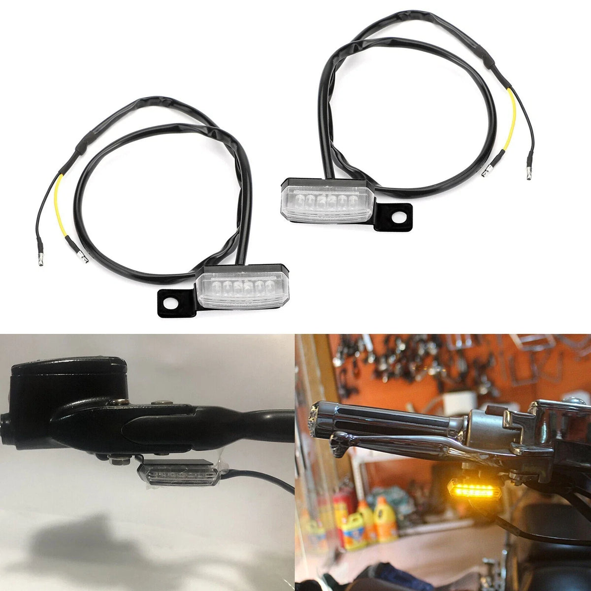 1 Pair LED Front Turn Signal Lamp for Universal Motorcycle