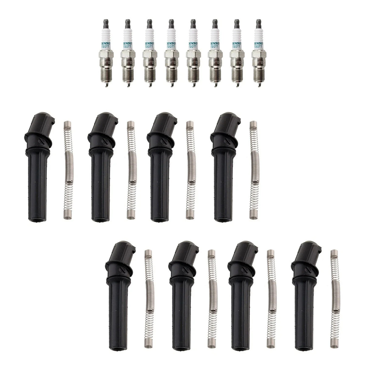 Denso 8 Iridium TT Plugs & NGK Ignition Coil Boots Kit for F-250 Super Duty (2008–2010)