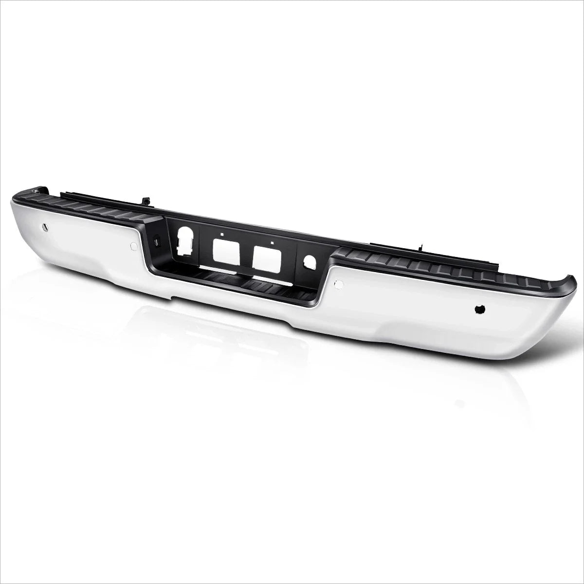 Rear Step Bumper for Silverado Sierra 1500 (2014–2019) w/ Parking Sensor Holes Chrome
