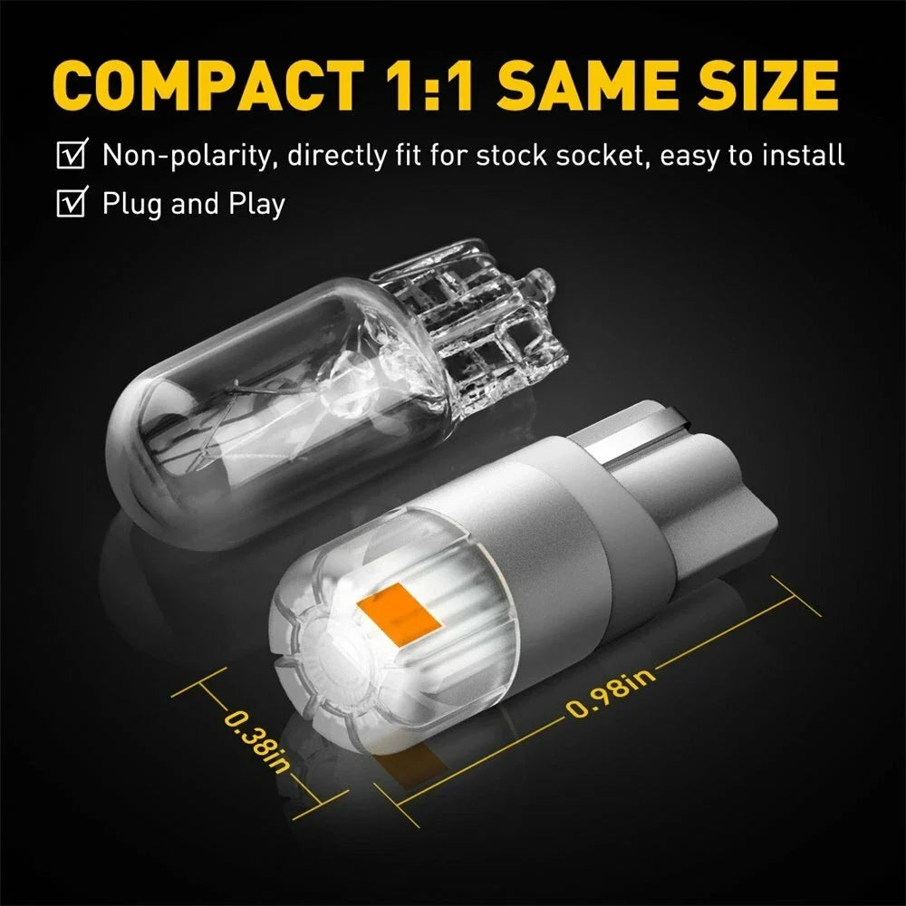 Amber T10 LED Side Marker Light Bulbs 168 194 192 2825 by AUXITO (2010–2023)