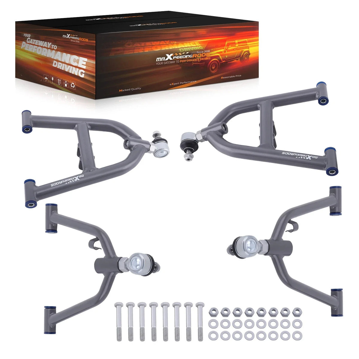 Set of 4 Front A-Arms Upper Lower for Yamaha YFM350X Warrior 1989-2003