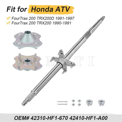 Rear Wheel Axle Shaft W/Hubs for Honda FourTrax TRX200 (1990–1997) 42310-HF1-670