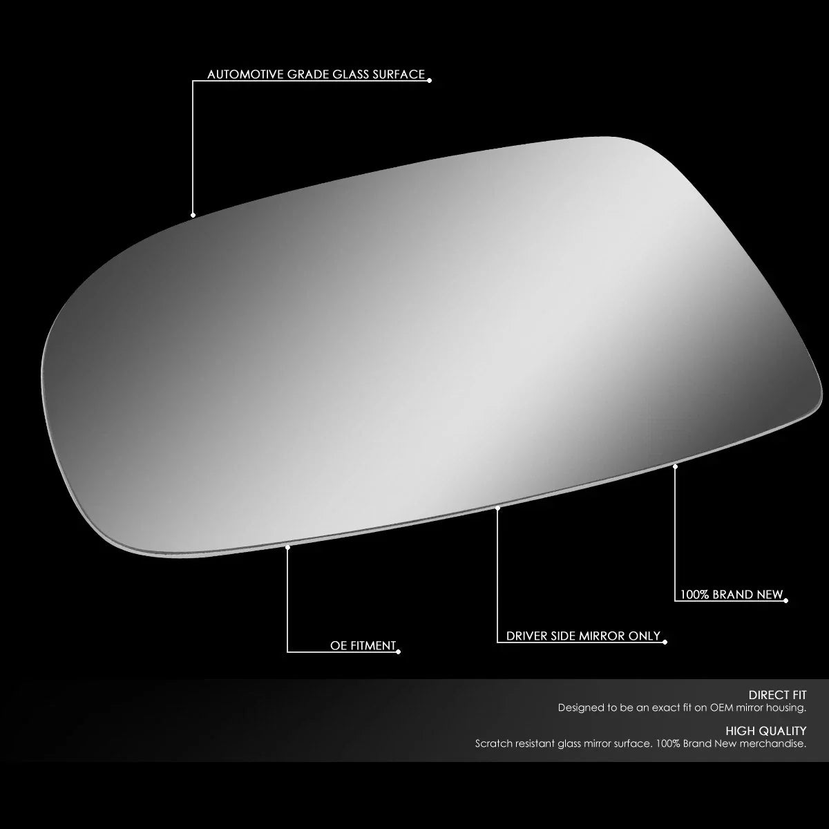 Driver Side View Mirror Glass for Ford Windstar (1995–2003)