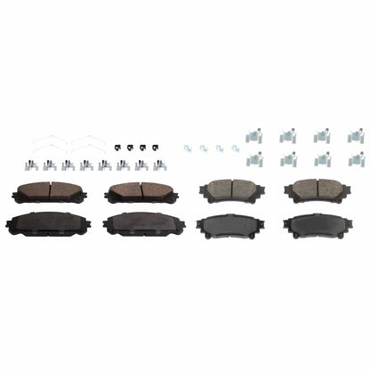 Set of 4 Ceramic Brake Pads for 2014-2019 Highlander