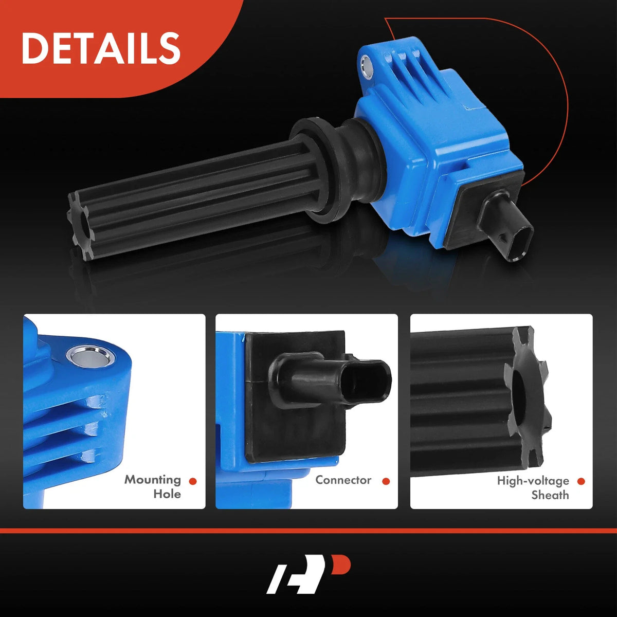 4-Pack Blue Ignition Coils for Ford Escape 2013-2019, Explorer 2012-2019