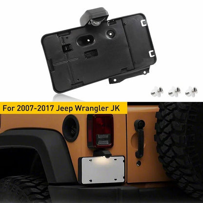Rear License Plate Holder with Light for Jeep Wrangler JK JKU 2007-2018