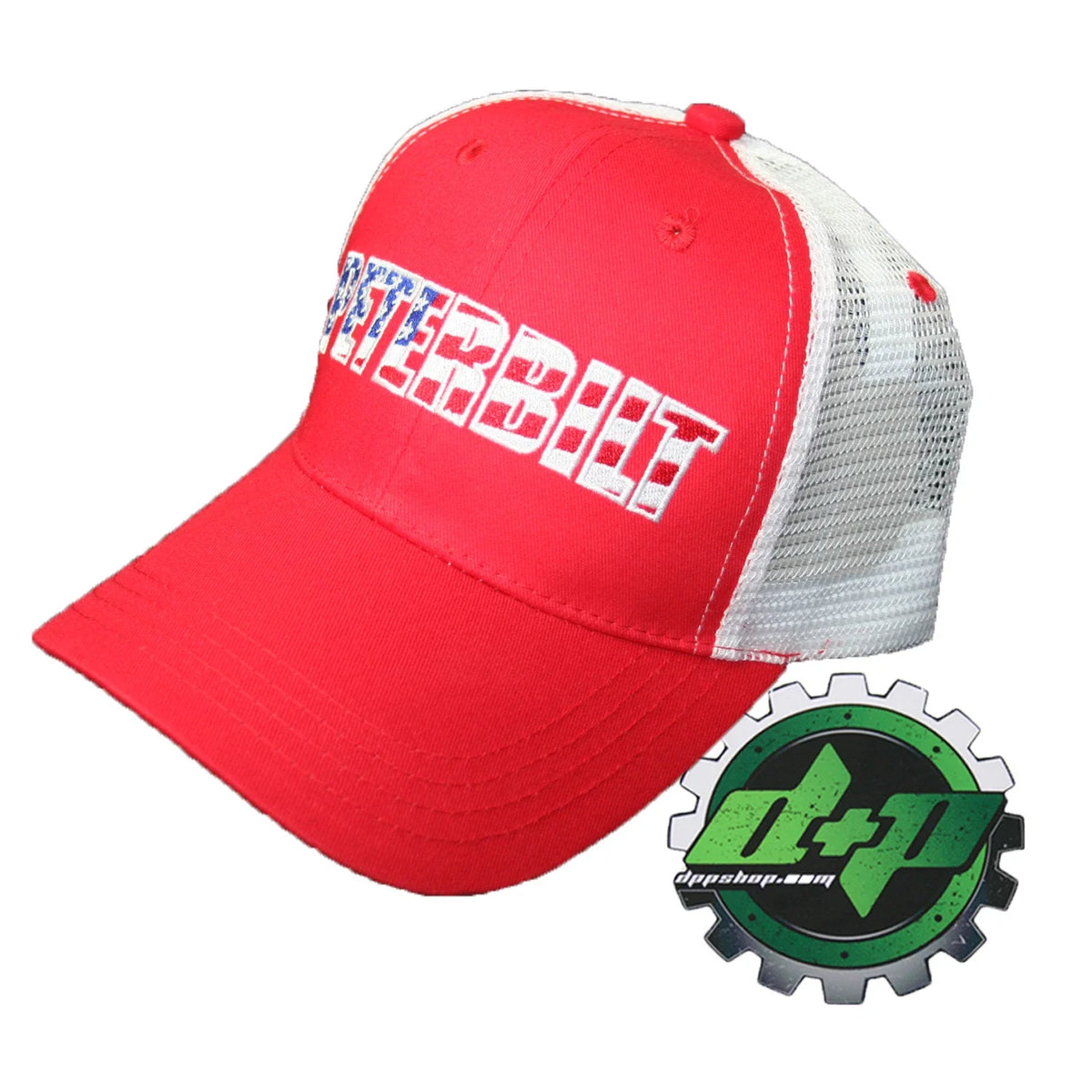 Mesh Flag Cap for Peterbilt Truck - Red White Blue